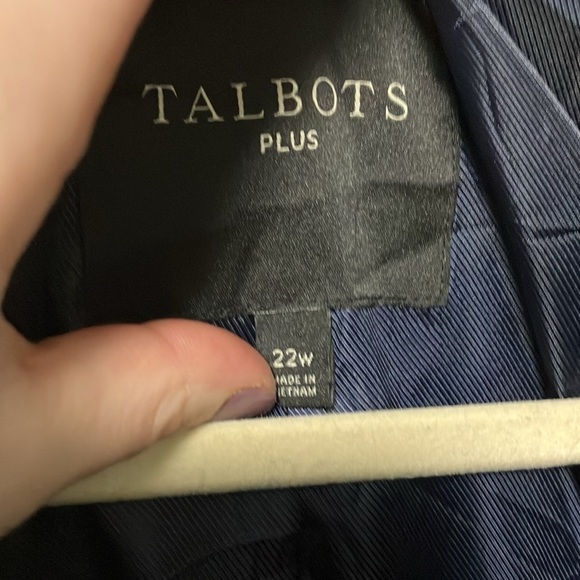 Talbots fabric woven in Italy navy wool zip coat - Picture 3 of 6